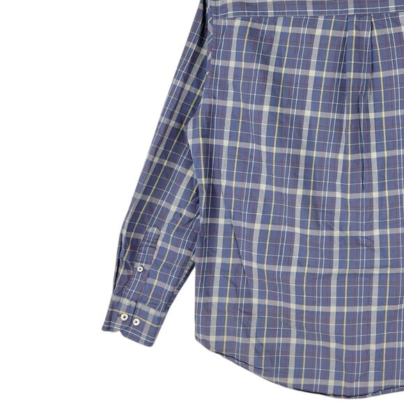 Tommy Hilfiger Men's Blue Plaid Custom Fit Long Sleeve Button-Up Shirt Size XL - Picture 6 of 10